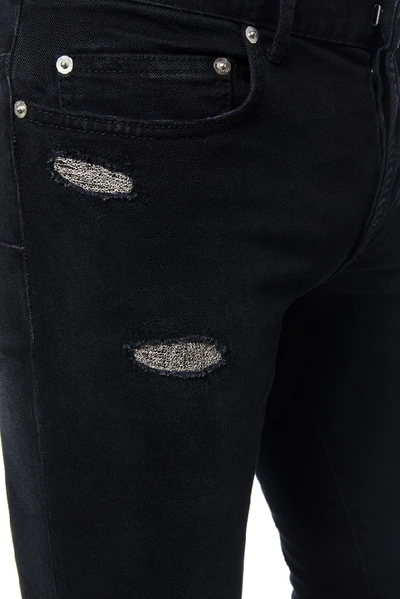 Shop Dior Homme Ripped Skinny Jeans In Black