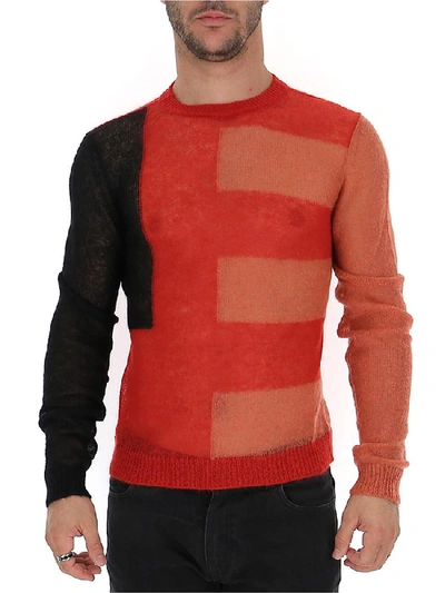 Shop Rick Owens Colour Block Sweater In Multi