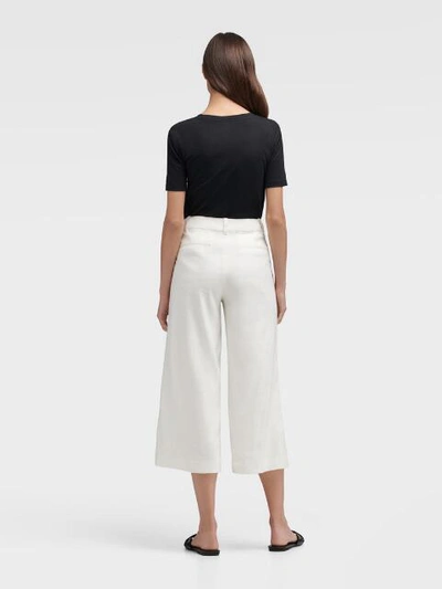 Shop Donna Karan Dkny Women's Cropped Wide-leg Pant - In Ivory
