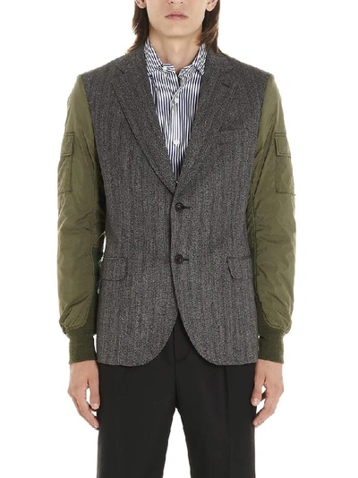 Shop Junya Watanabe Contrast Patchwork Jacket In Multi