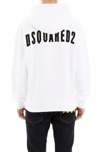 Shop Dsquared2 Graphic Printed Hoodie In White