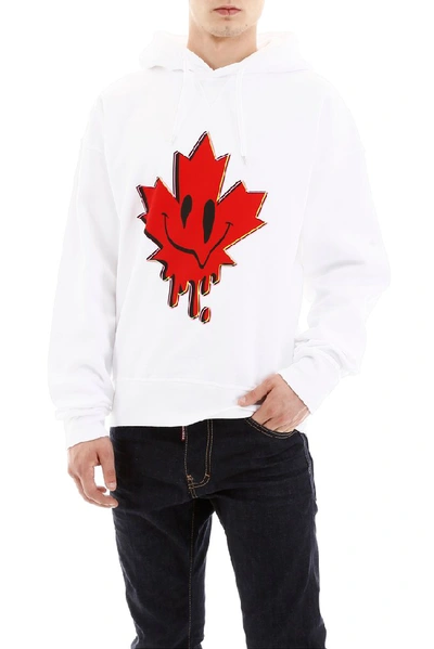 Shop Dsquared2 Graphic Printed Hoodie In White