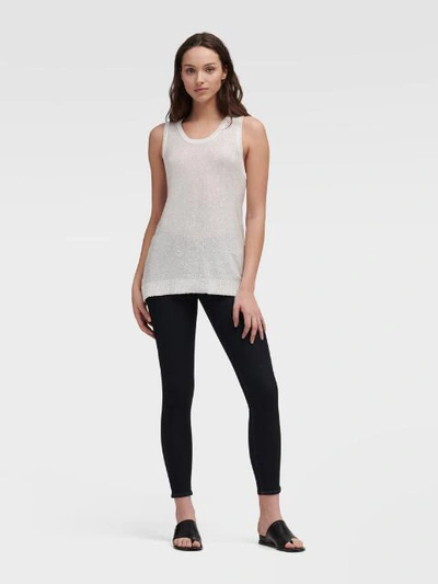 Shop Donna Karan Knit Sequined Tank In Ivory
