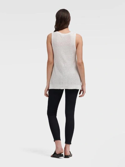 Shop Donna Karan Knit Sequined Tank In Ivory