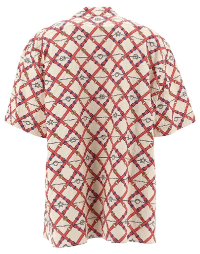Shop Gucci Oversize Paper Effect Shirt In Multi