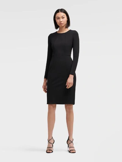 Shop Donna Karan Dkny Women's Long Sleeve Seamed Sheath Dress - In Black