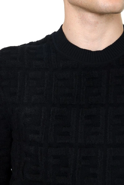 Shop Fendi Ff Monogram Sweater In Black