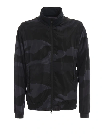 Shop Moncler Zipped Camouflage Print Jacket In Multi