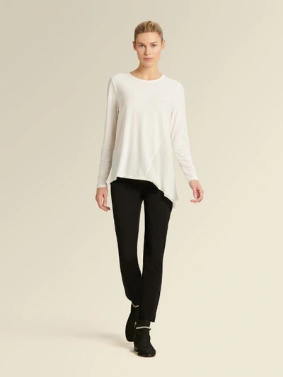 Shop Donna Karan Women's Long-sleeve Asymmetrical Top - In Black