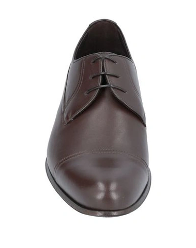 Shop A.testoni Lace-up Shoes In Dark Brown