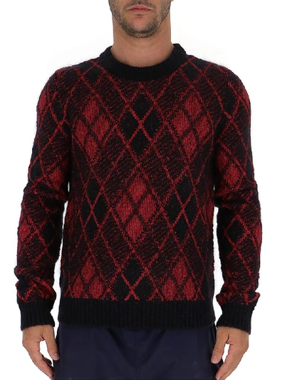 Shop Saint Laurent Burlington Diamond Patterned Sweater In Multi