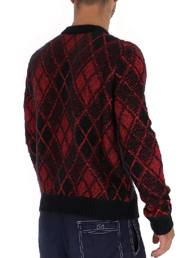 Shop Saint Laurent Burlington Diamond Patterned Sweater In Multi