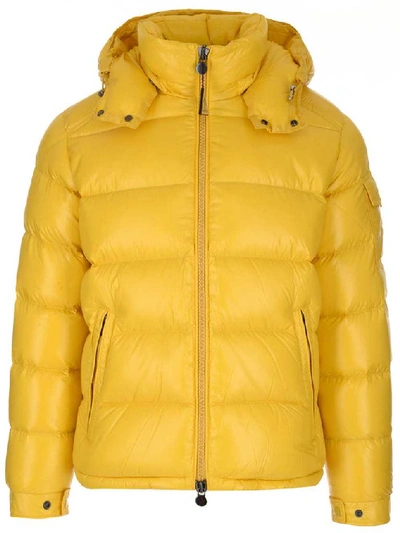 Moncler Logo Patch Puffer Jacket In 141 Yellow | ModeSens