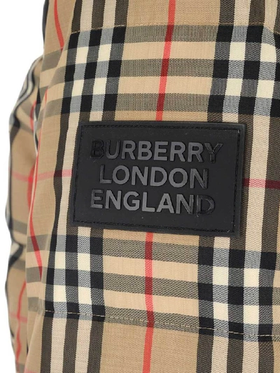 Shop Burberry Vintage Check Puffer Down Jacket In Beige