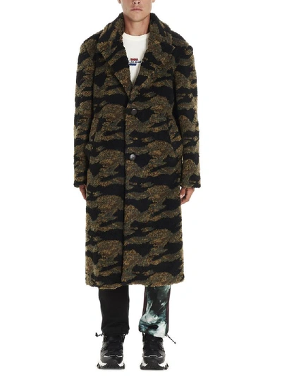 Shop Buscemi Camouflage Fur Coat In Multi