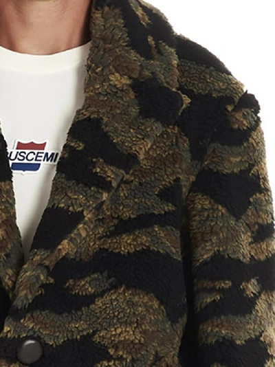 Shop Buscemi Camouflage Fur Coat In Multi