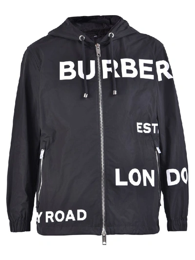 Shop Burberry Horseferry Print Hooded Jacket In Black