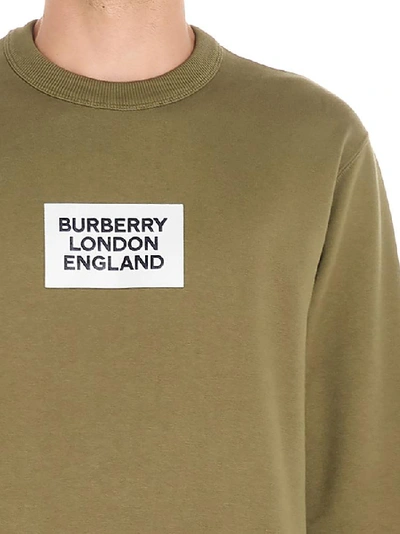 Shop Burberry Logo Motif Sweatshirt In Green