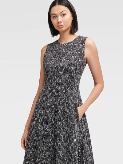 Shop Donna Karan Dkny Women's Tweed Knit Fit-and-flare Dress - In Black Combo