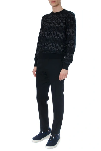 Shop Dior Homme Har Jacquard Knit Sweater In Black