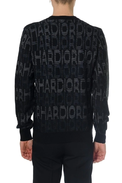 Shop Dior Homme Har Jacquard Knit Sweater In Black