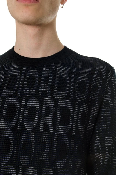 Shop Dior Homme Har Jacquard Knit Sweater In Black