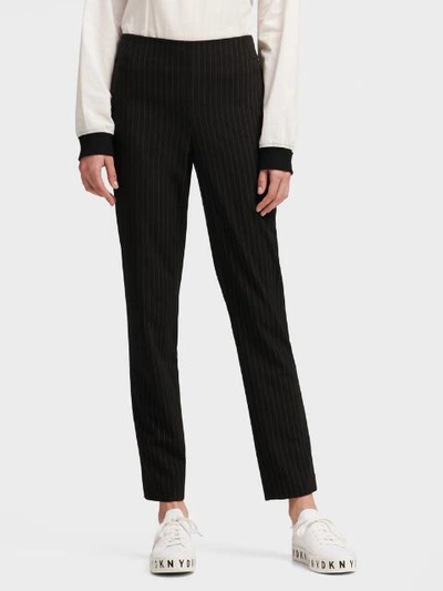 Shop Donna Karan Dkny Women's Pinstripe Straight-leg Pant - In Black