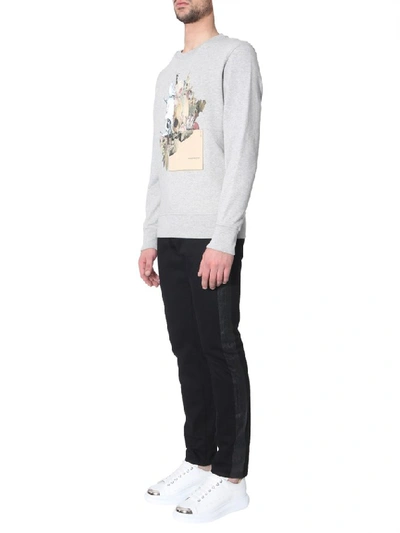 Shop Alexander Mcqueen Skull Print Crewneck Sweatshirt In Grey