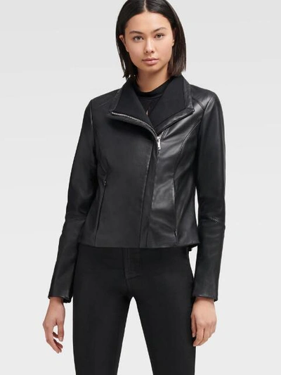 Donna karan leather outlet jacket