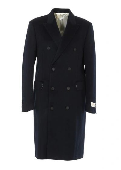 Shop Golden Goose Deluxe Brand Double Breasted Coat In Navy