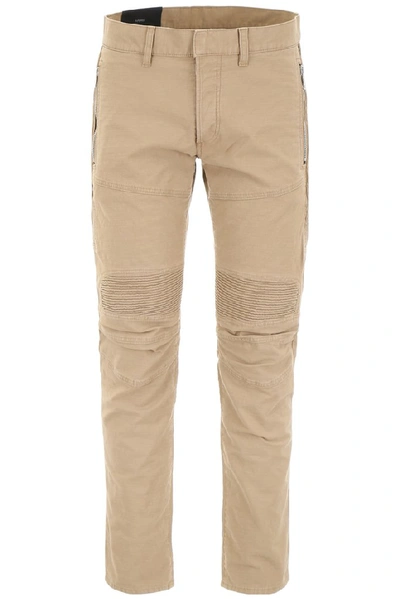 Shop Balmain Biker Slim In Beige