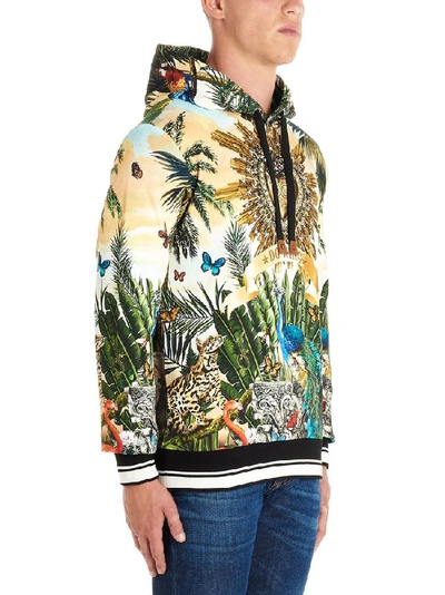 Shop Dolce & Gabbana Tropical King Printed Hooded Sweatshirts In Multi