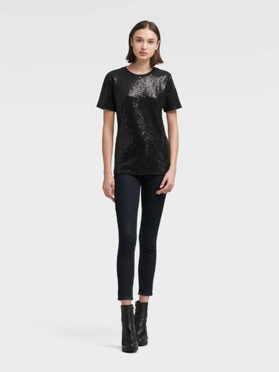Shop Donna Karan Women's Sequined T-shirt In Blush