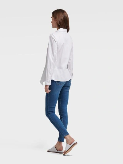 Shop Donna Karan Asymmetrical Button Up Shirt In White
