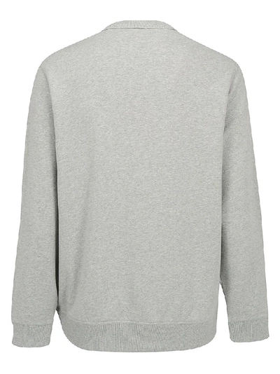 Shop Burberry Logo Patch Crewneck Jumper In Grey