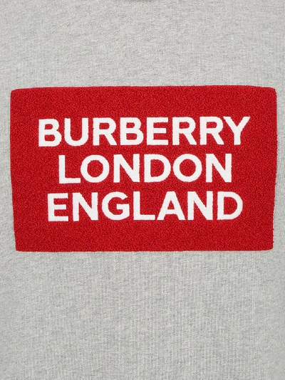 Shop Burberry Logo Patch Crewneck Jumper In Grey
