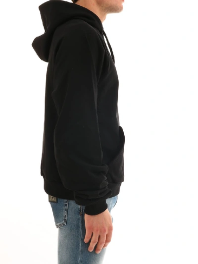 Shop Balenciaga Logo Printed Hoodie In Black