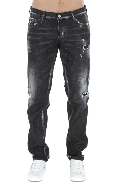 Shop Dsquared2 Cool Guy Distressed Jeans In Black