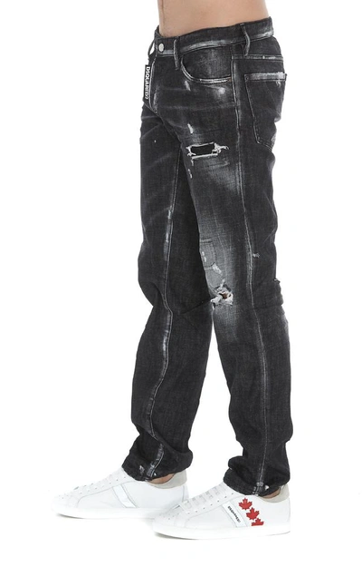 Shop Dsquared2 Cool Guy Distressed Jeans In Black