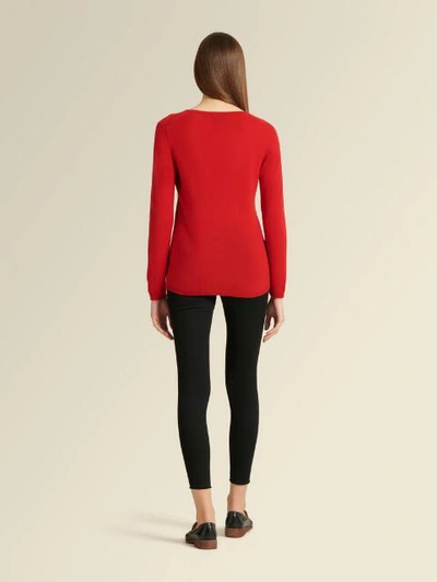 Shop Donna Karan Women's V Neck Cashmere Sweater - In Heather Granite