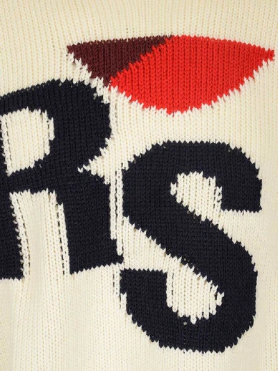 Shop Raf Simons Monogram Cropped Sweater In White