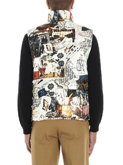 Shop Fendi Karl Kollage Graphic Print Quilted Gilet In Multi