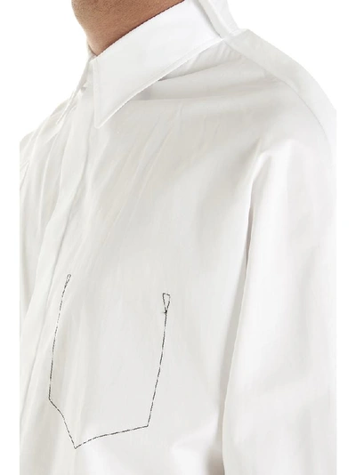 Shop Maison Margiela Contrast Stitch Pocket Detail Shirt In White