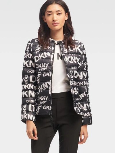 Dkny logo puffer outlet jacket