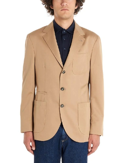 Shop Brunello Cucinelli Tailored Blazer In Beige