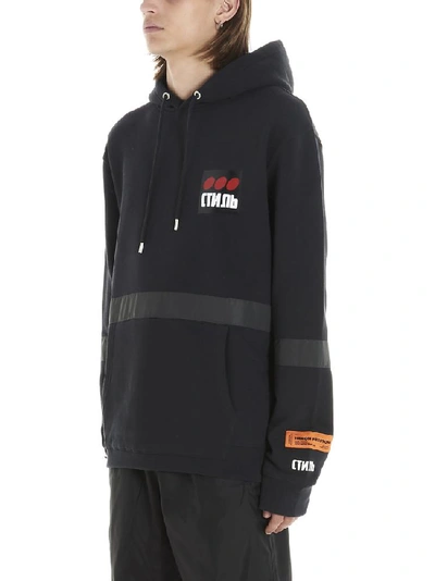 Shop Heron Preston Logo Patches Hoodie In Black