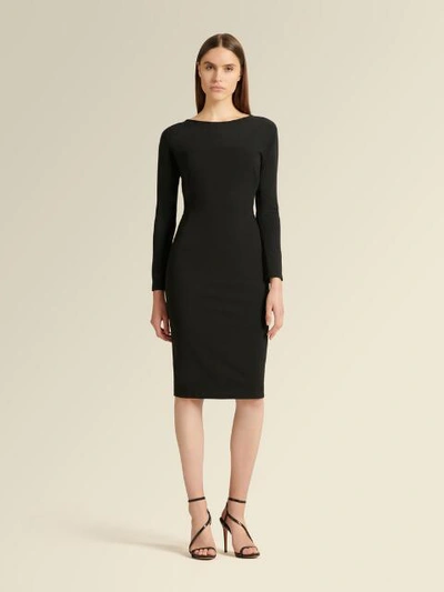 Shop Donna Karan Women's Long Sleeve Boat Neck Dress - In Black