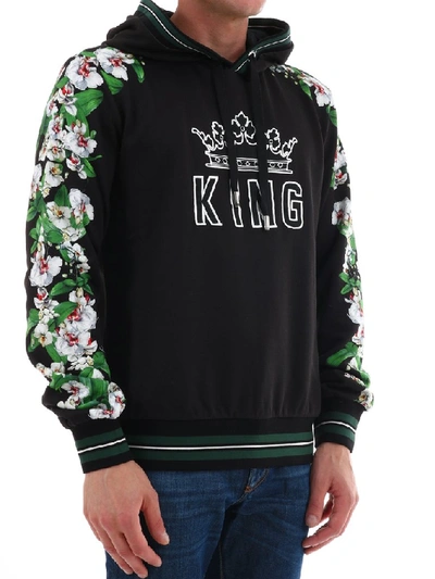 Shop Dolce & Gabbana King Hooded Sweatshirt In Black