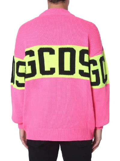 Shop Gcds Logo Intarsia Pullover In Pink