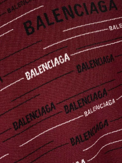 Shop Balenciaga Diagonal Logo Sweater In Red